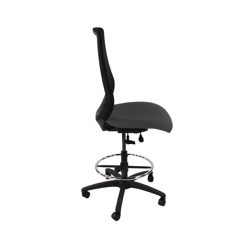 Saxe : <tc>Scudo</tc> Chaise de dessinateur sans accoudoirs en tissu gris - Reconditionnée