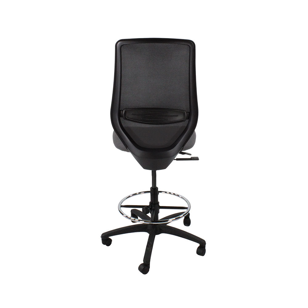 Saxe : <tc>Scudo</tc> Chaise de dessinateur sans accoudoirs en tissu gris - Reconditionnée