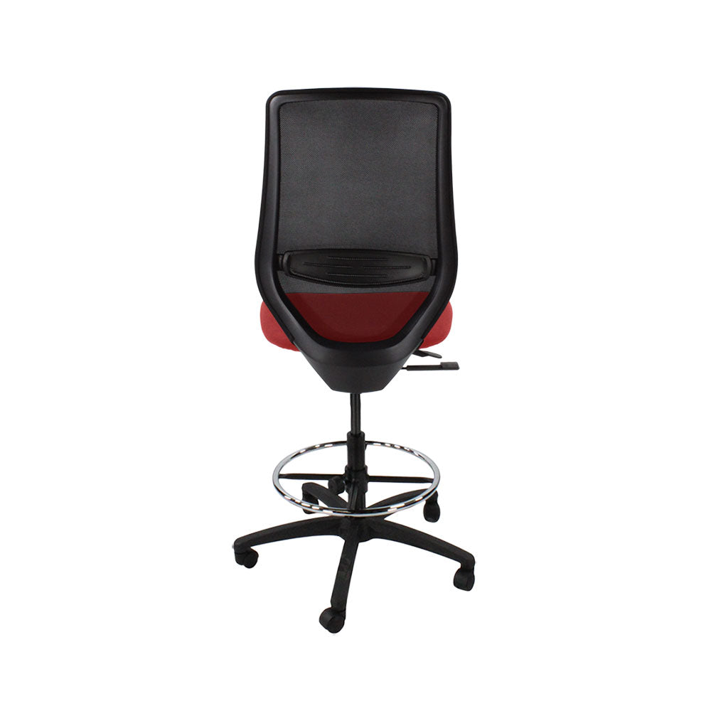 Saxe : <tc>Scudo</tc> Chaise de dessinateur sans accoudoirs en tissu rouge - Reconditionnée