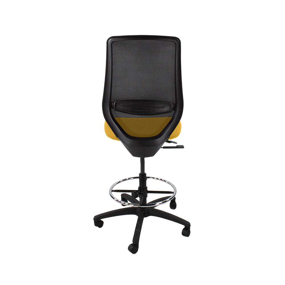 Saxe : <tc>Scudo</tc> Chaise de dessinateur sans accoudoirs en tissu jaune - Reconditionnée