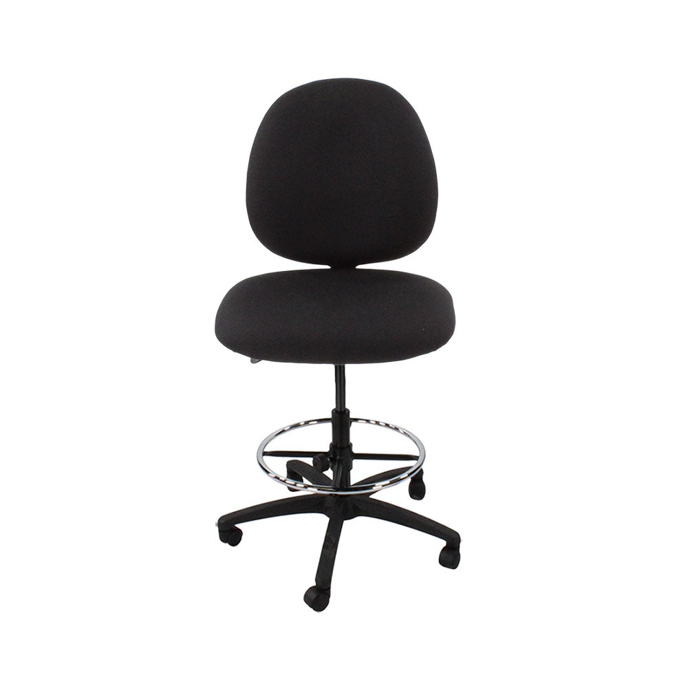 Saxe : <tc>Scoop</tc> Chaise de dessinateur sans accoudoirs en tissu noir - Reconditionnée