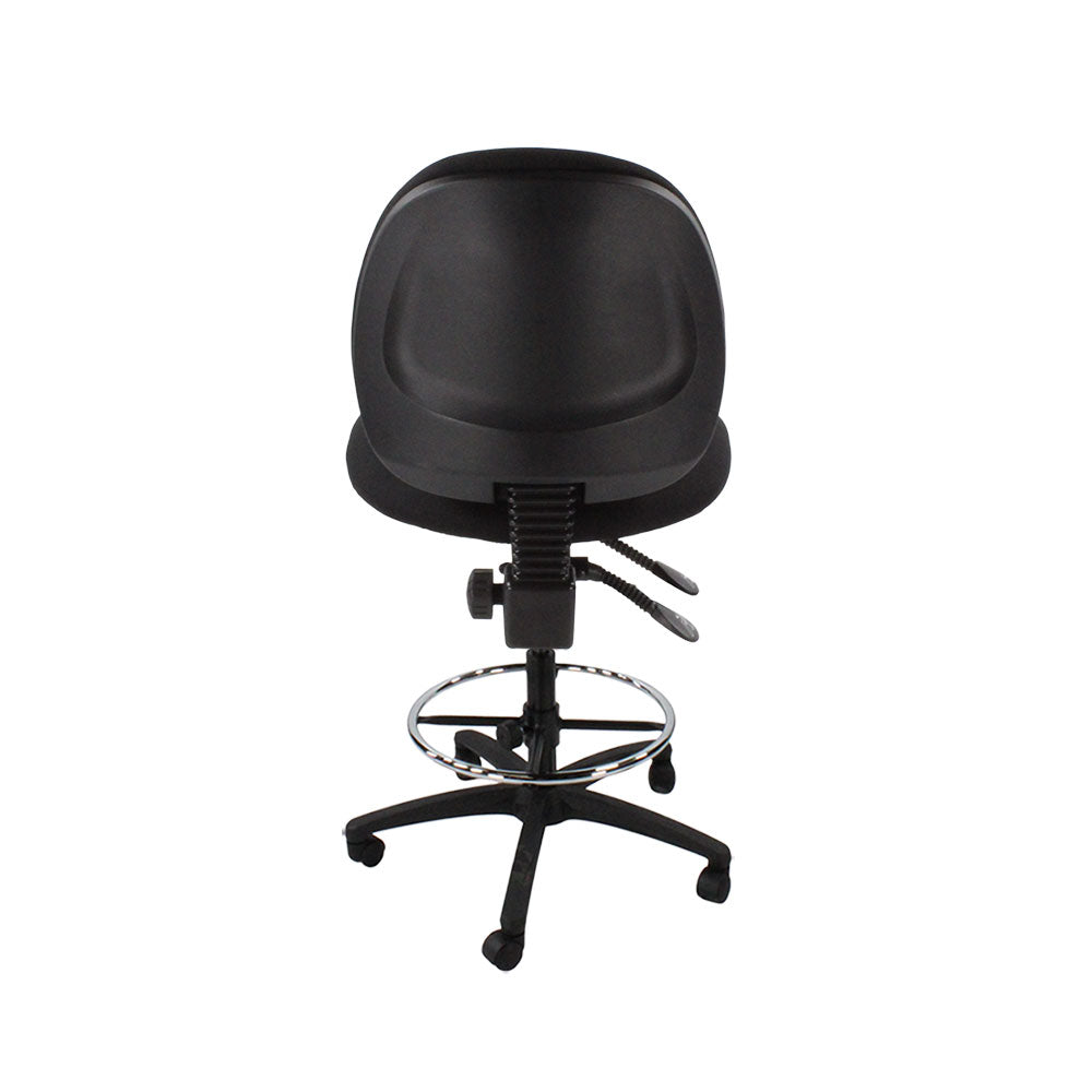 Saxe : <tc>Scoop</tc> Chaise de dessinateur sans accoudoirs en tissu noir - Reconditionnée