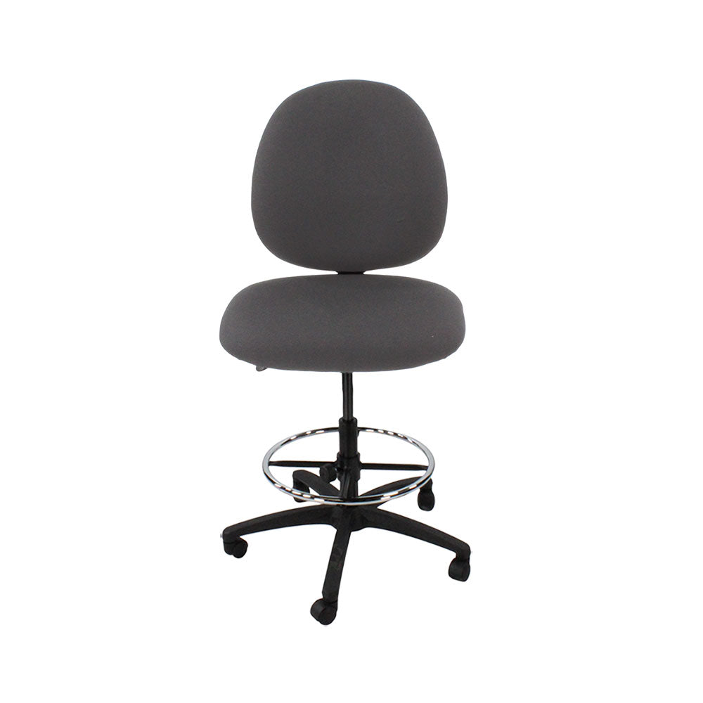 Saxe : <tc>Scoop</tc> Chaise de dessinateur sans accoudoirs en tissu gris - Reconditionnée