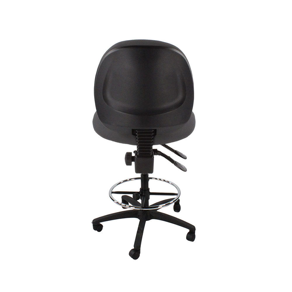 Saxe : <tc>Scoop</tc> Chaise de dessinateur sans accoudoirs en tissu gris - Reconditionnée