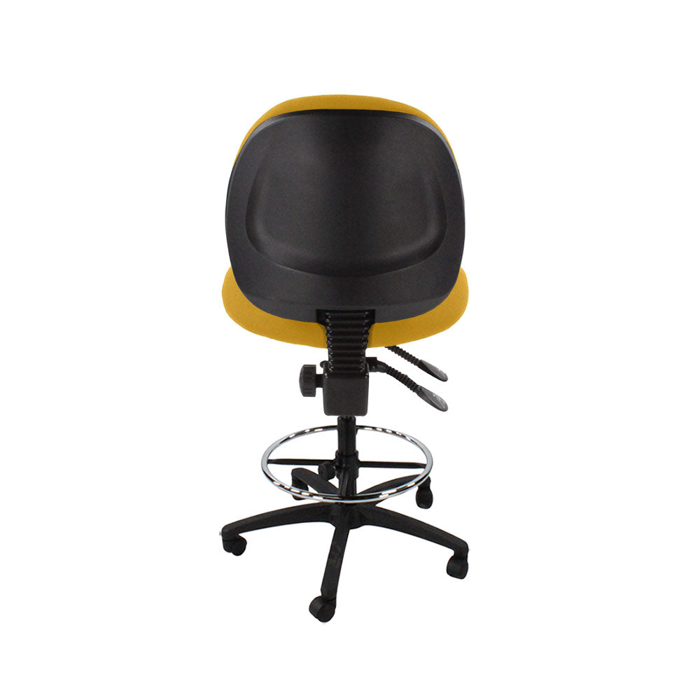 Saxe : <tc>Scoop</tc> Chaise de dessinateur sans accoudoirs en tissu jaune - Reconditionnée