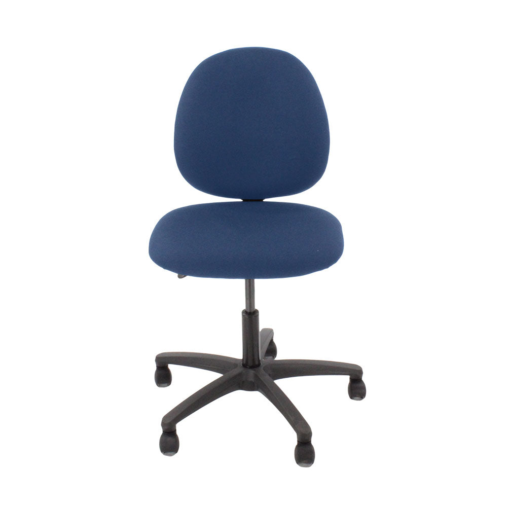 Saxe : <tc>Scoop</tc> Chaise d'opérateur en tissu bleu sans accoudoirs - Reconditionnée