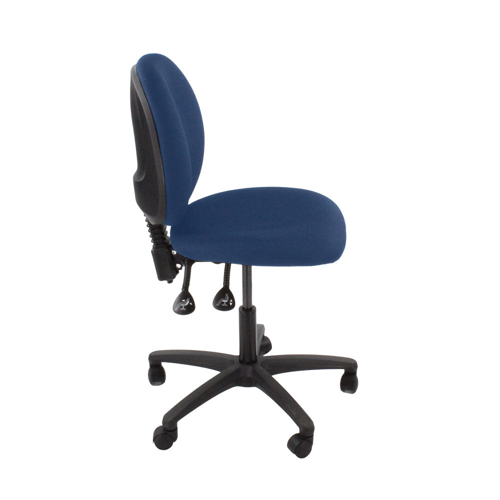 Saxe : <tc>Scoop</tc> Chaise d'opérateur en tissu bleu sans accoudoirs - Reconditionnée