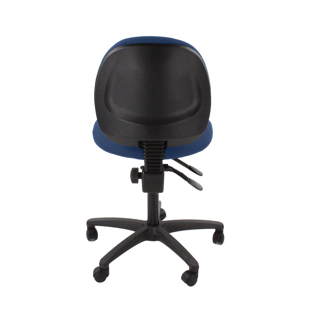 Saxe : <tc>Scoop</tc> Chaise d'opérateur en tissu bleu sans accoudoirs - Reconditionnée