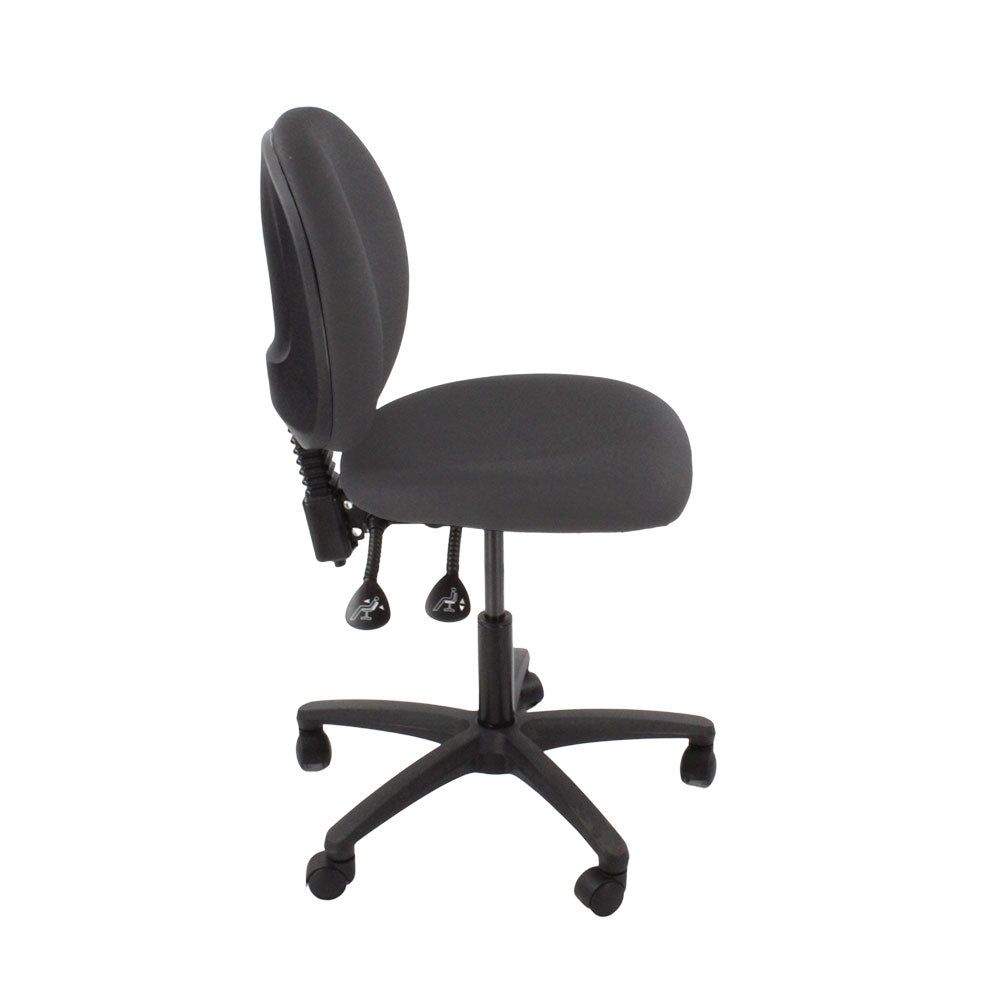 Saxe : <tc>Scoop</tc> Chaise d'opérateur en tissu gris sans accoudoirs - Reconditionnée