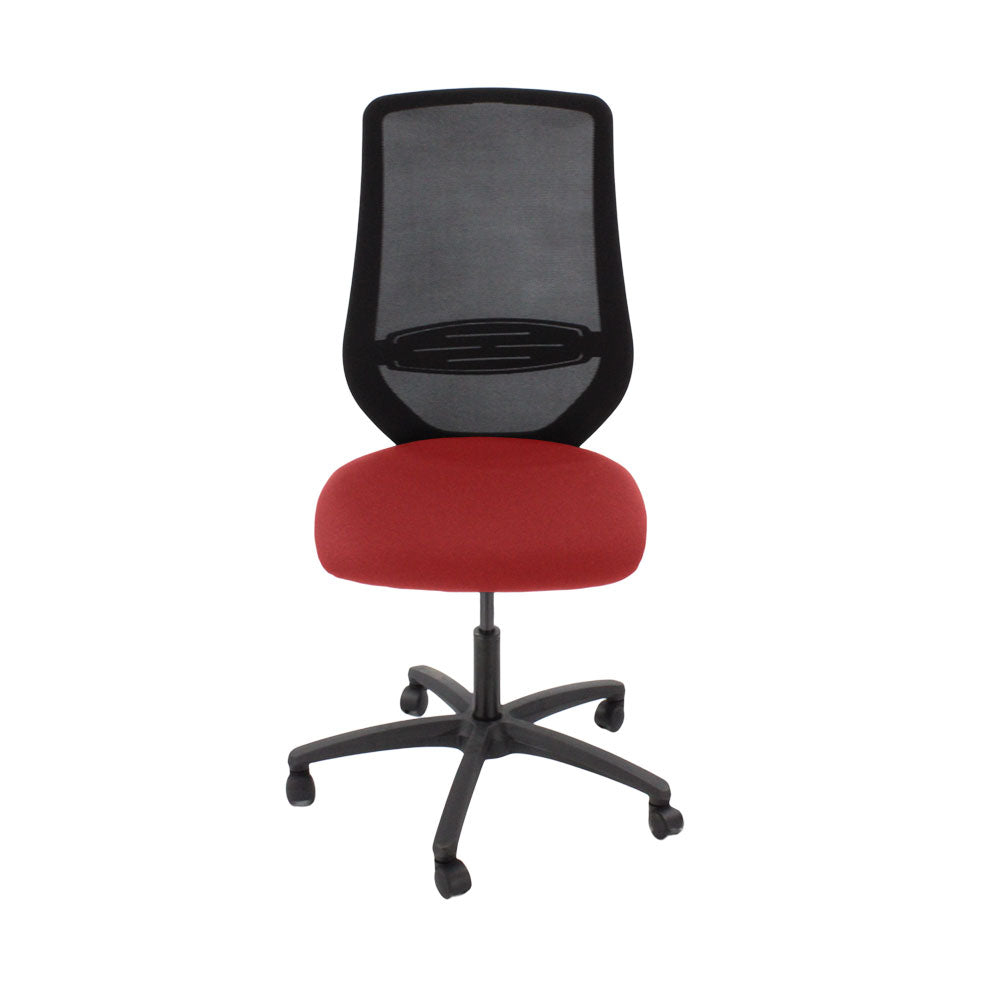 Saxe : <tc>Scudo</tc> Chaise de bureau avec assise en tissu rouge sans accoudoirs - Reconditionnée