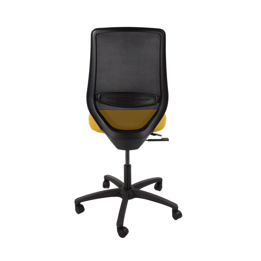 Saxe : <tc>Scudo</tc> Chaise de bureau avec assise en tissu jaune sans accoudoirs - Reconditionnée