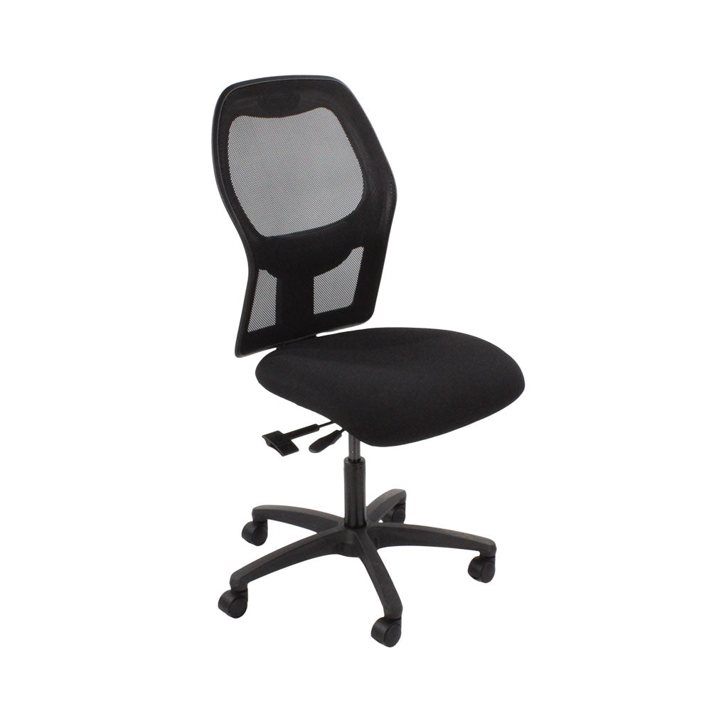 <tc>Ahrend</tc>: Chaise de travail de type 160 en tissu noir sans accoudoirs - Reconditionnée