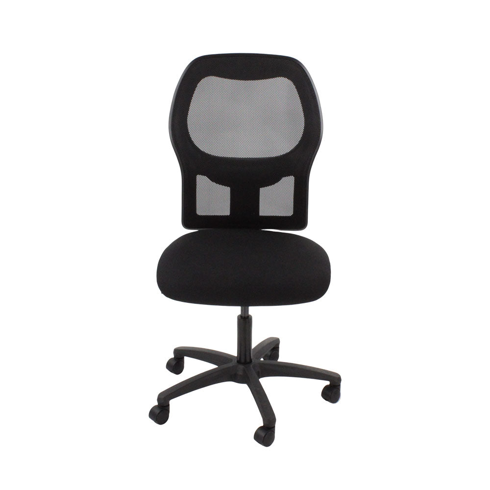 <tc>Ahrend</tc>: Chaise de travail de type 160 en tissu noir sans accoudoirs - Reconditionnée