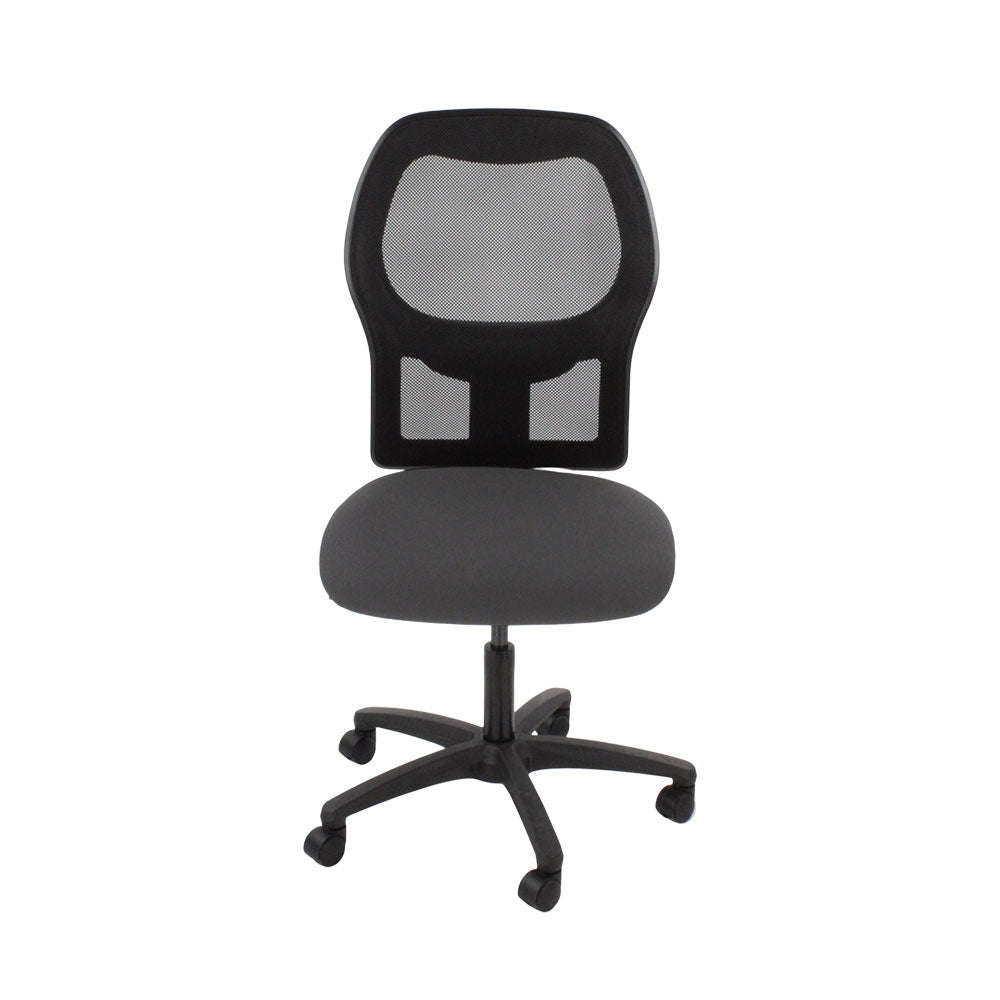 <tc>Ahrend</tc>: Chaise de travail de type 160 en tissu gris sans accoudoirs - Reconditionnée