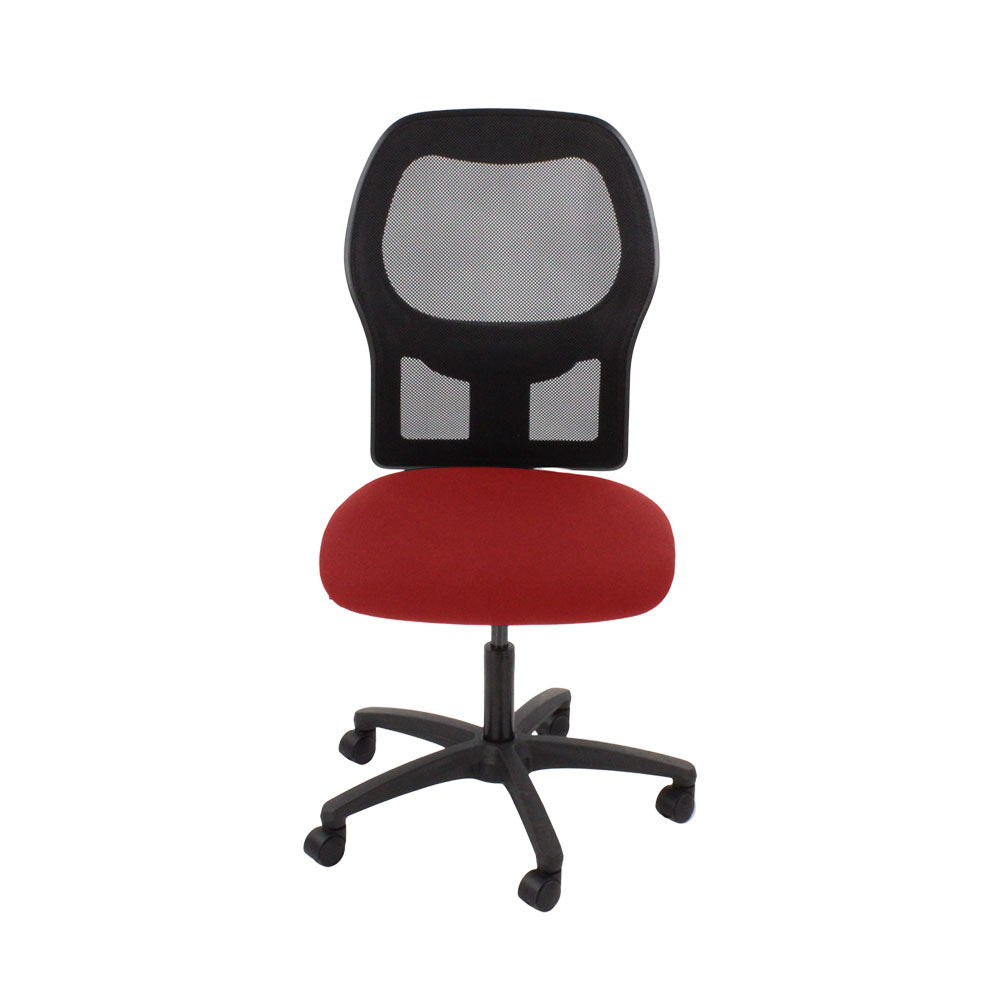 <tc>Ahrend</tc>: Chaise de travail de type 160 en tissu rouge sans accoudoirs - Reconditionnée
