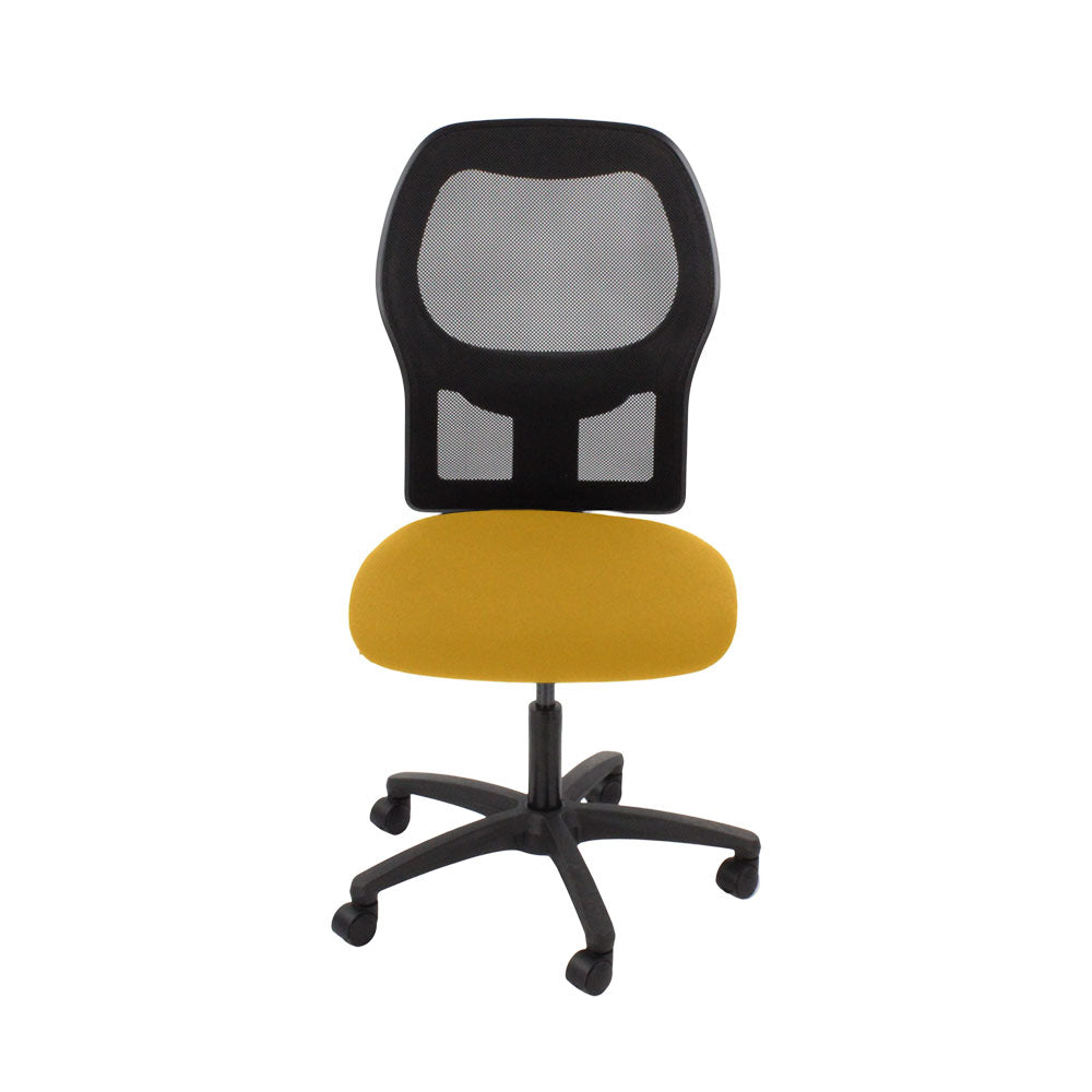 <tc>Ahrend</tc>: Chaise de travail de type 160 en tissu jaune sans accoudoirs - Reconditionnée