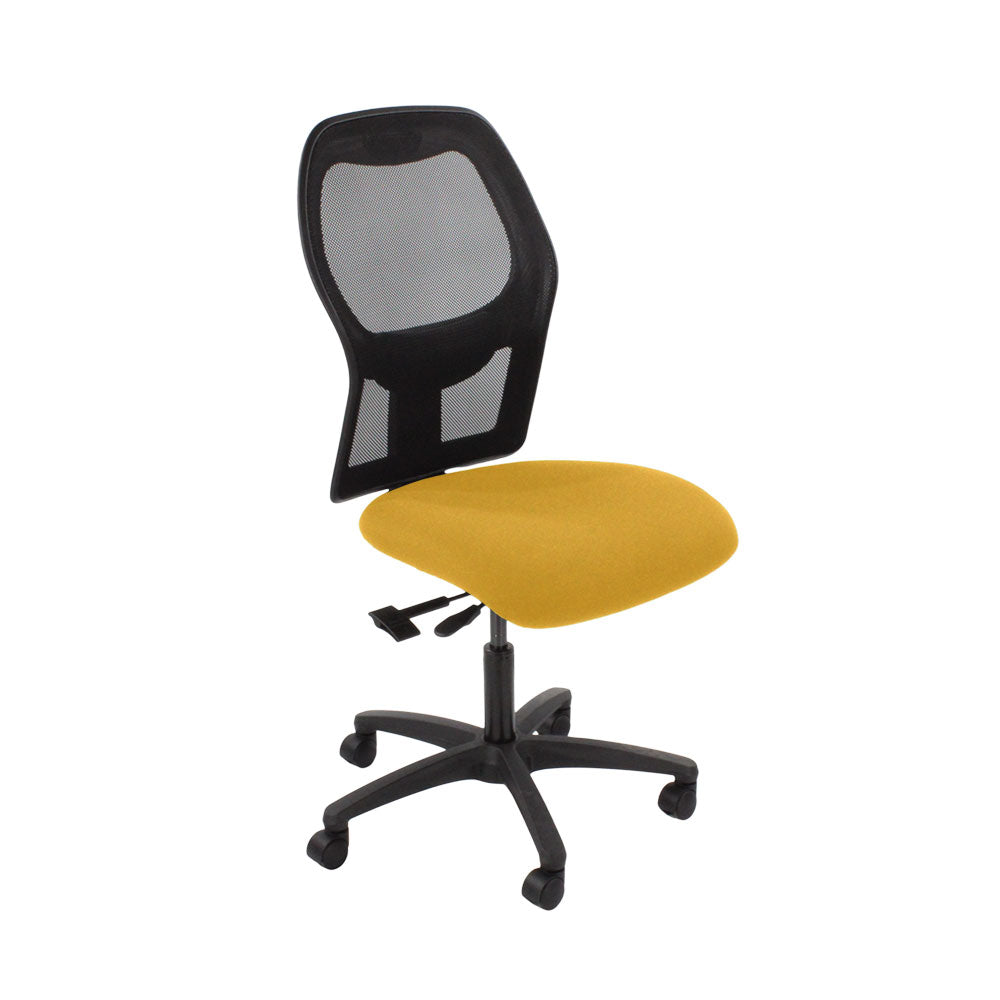 <tc>Ahrend</tc>: Chaise de travail de type 160 en tissu jaune sans accoudoirs - Reconditionnée
