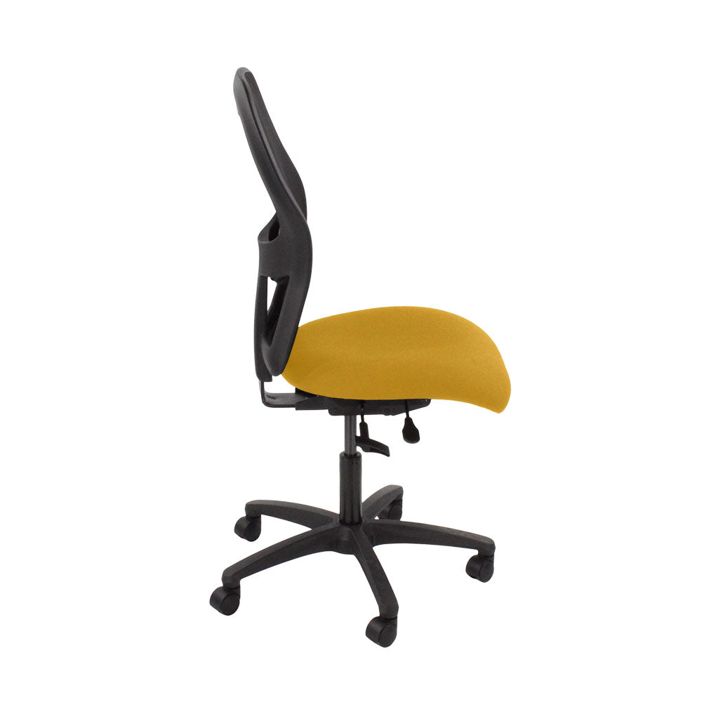 <tc>Ahrend</tc>: Chaise de travail de type 160 en tissu jaune sans accoudoirs - Reconditionnée