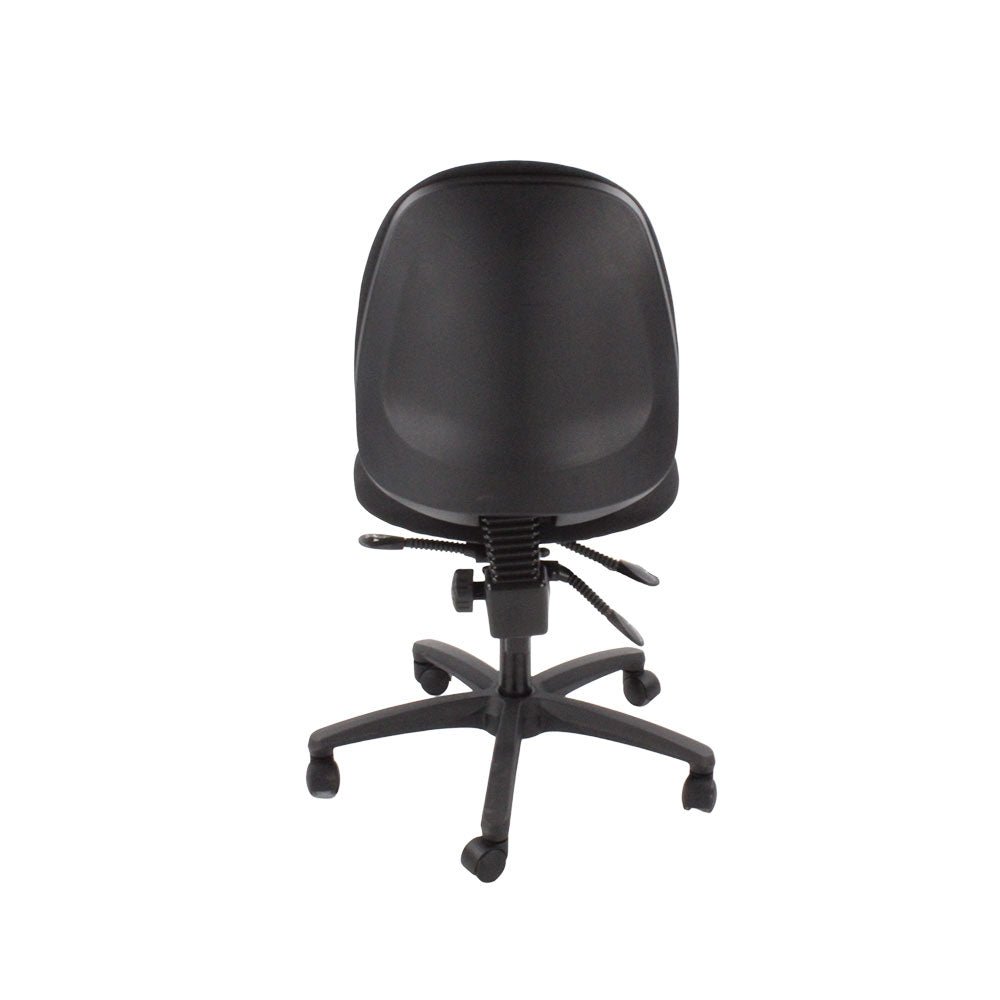 Saxe : <tc>Scoop</tc> Chaise haute d'opérateur en tissu noir sans accoudoirs - Reconditionnée