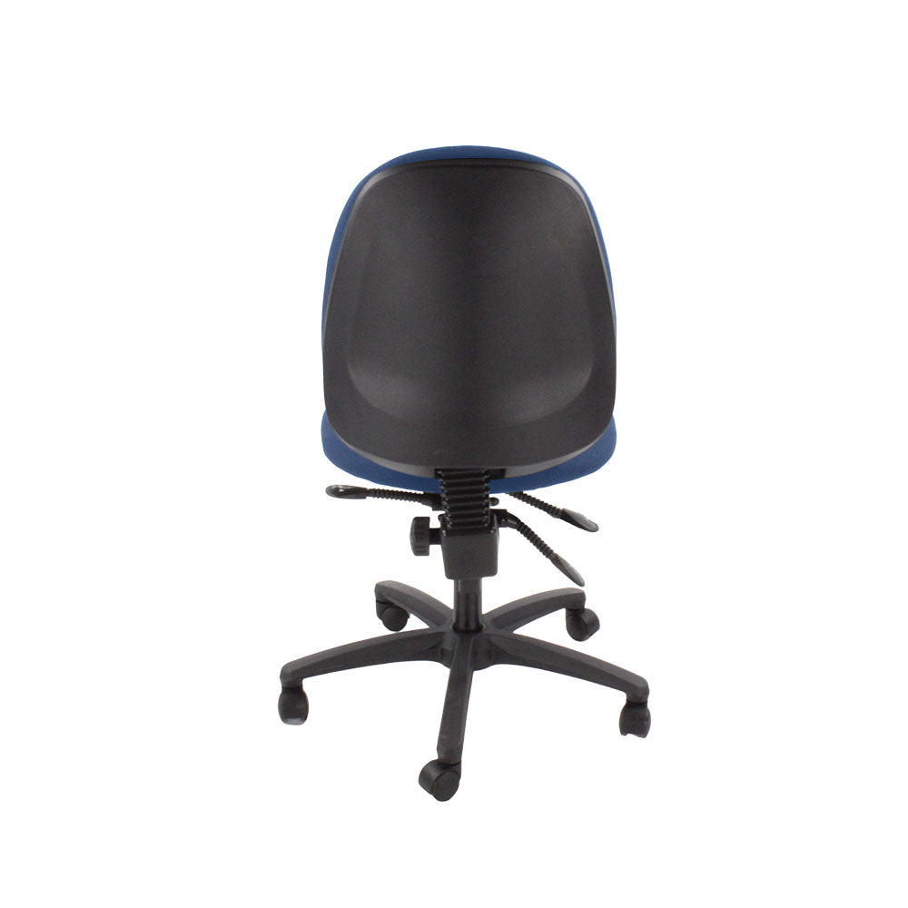 Saxe : <tc>Scoop</tc> Chaise haute d'opérateur en tissu bleu sans accoudoirs - Reconditionnée