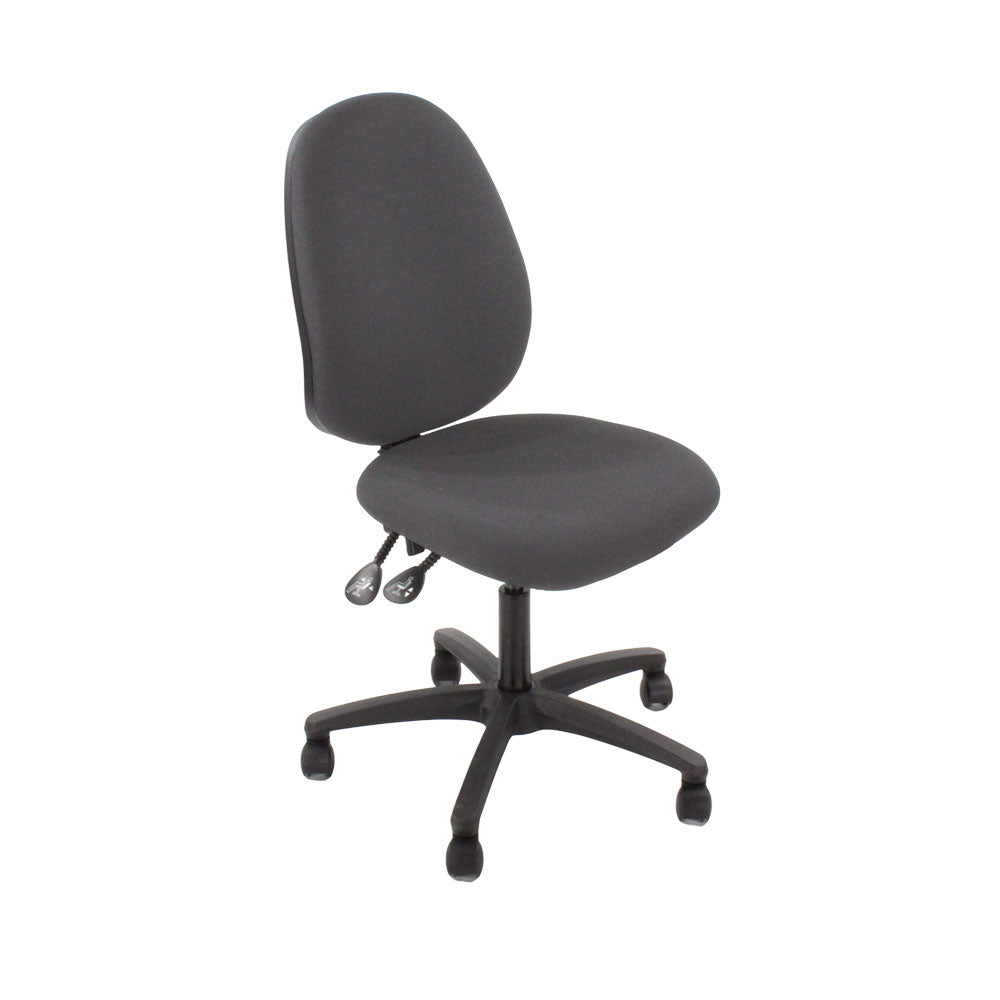 Saxe : <tc>Scoop</tc> Chaise haute d'opérateur en tissu gris sans accoudoirs - Reconditionnée