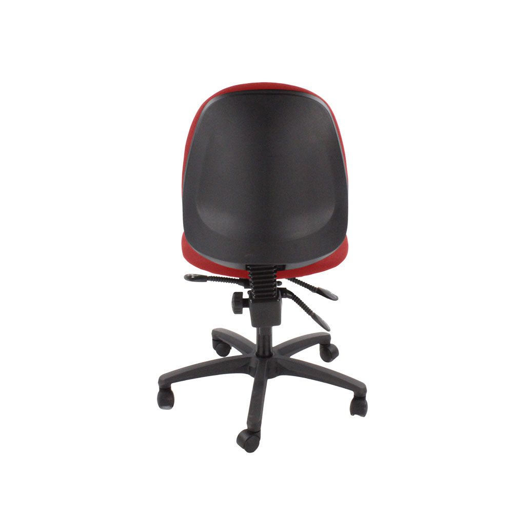 Saxe : <tc>Scoop</tc> Chaise haute d'opérateur en tissu rouge sans accoudoirs - Reconditionnée