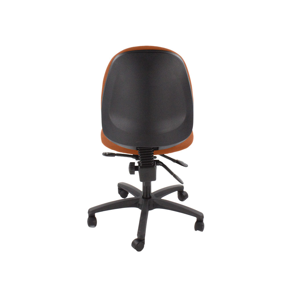 Saxe : <tc>Scoop</tc> Chaise d'opérateur haute en cuir beige sans accoudoirs - Reconditionnée