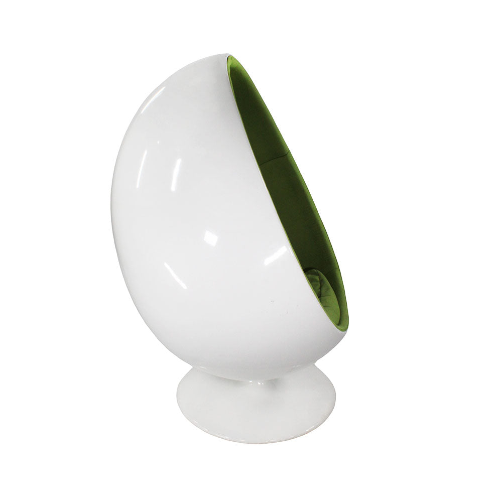 Bubbles and Balls: Pod Ball Chair with Cashmere Wool Upholstery in Green - Refurbished