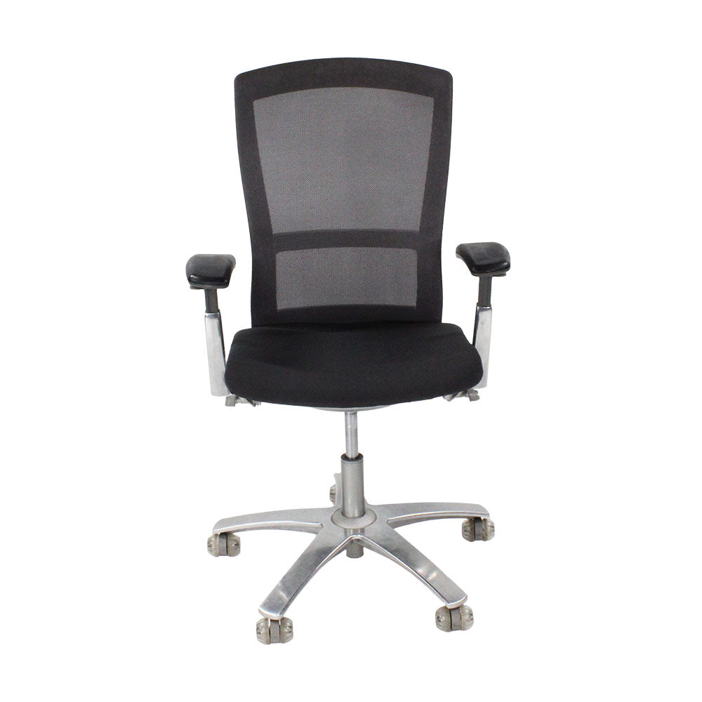 <tc>Knoll</tc>: Chaise de travail Life en tissu noir - Reconditionnée