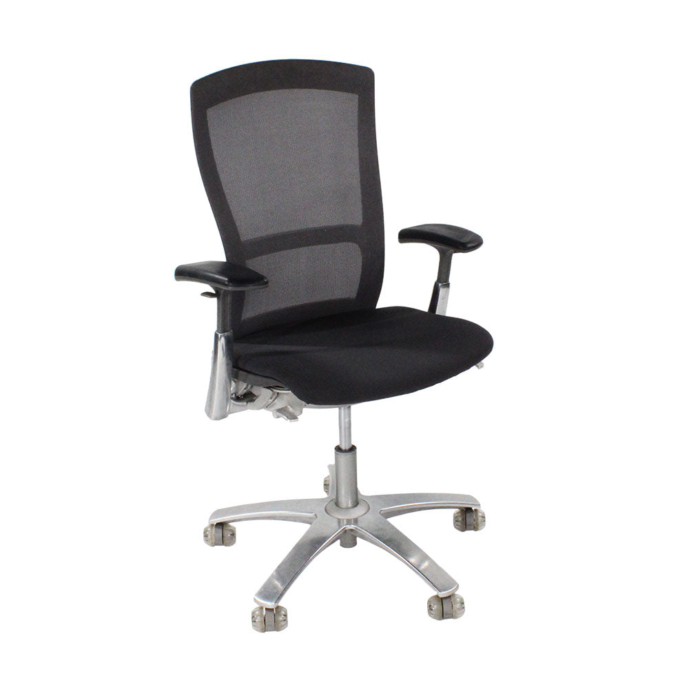 <tc>Knoll</tc>: Chaise de travail Life en tissu noir - Reconditionnée