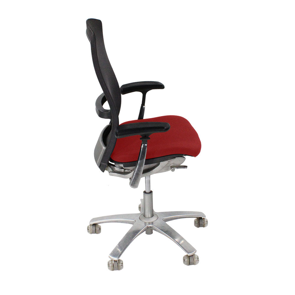 <tc>Knoll</tc>: Chaise de travail Life en tissu rouge - Reconditionnée