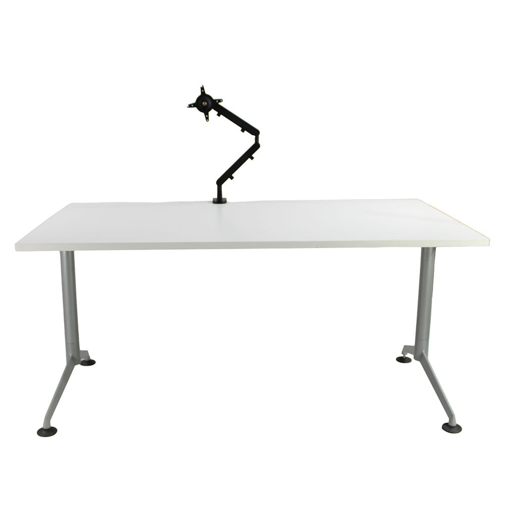 <tc>Herman Miller</tc>: <tc>Abak</tc> Bureau simple T Leg et bras d'écran ZGO Technologies : Z1 - Reconditionné
