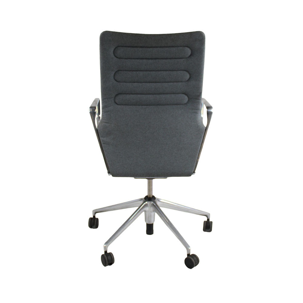 <tc>Vitra</tc>: Chaise de réunion AC4 en tissu gris - Reconditionnée