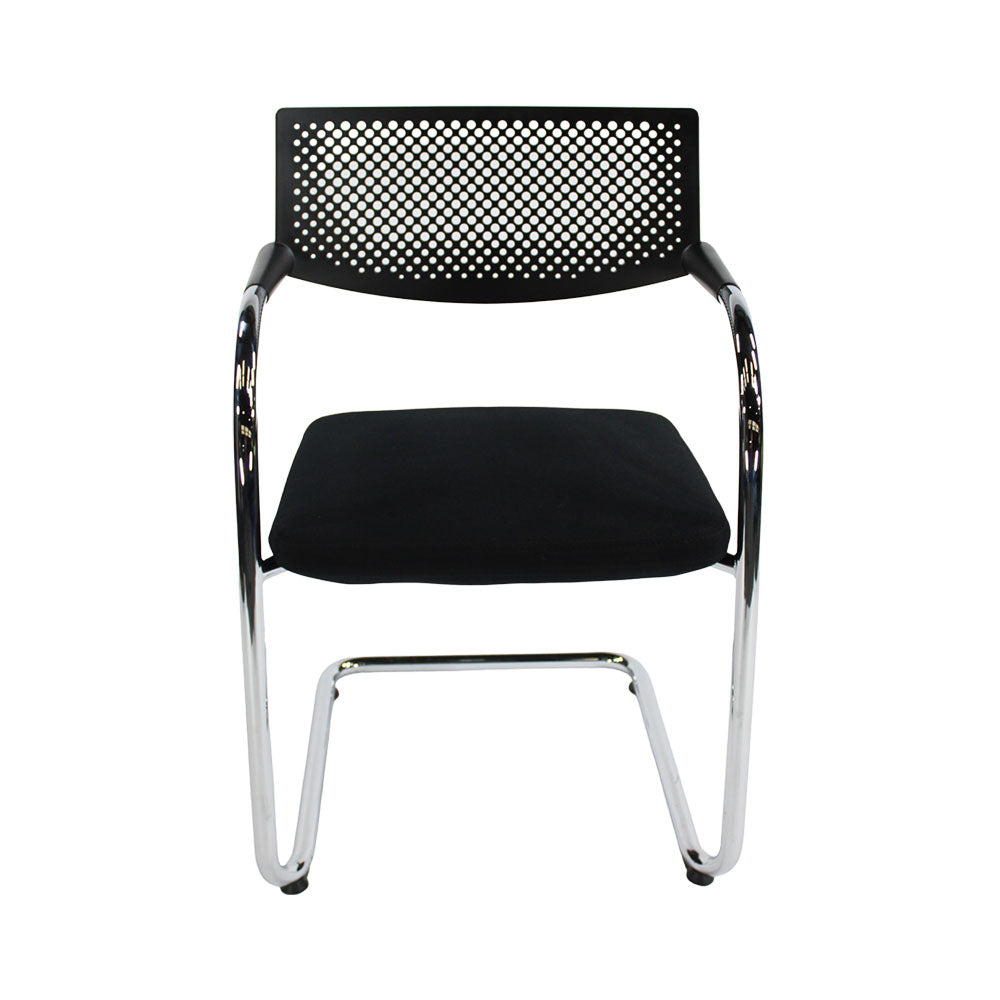 <tc>Vitra</tc>: <tc>VisaVis</tc> 2 chaises de réunion en tissu noir - Rénovées