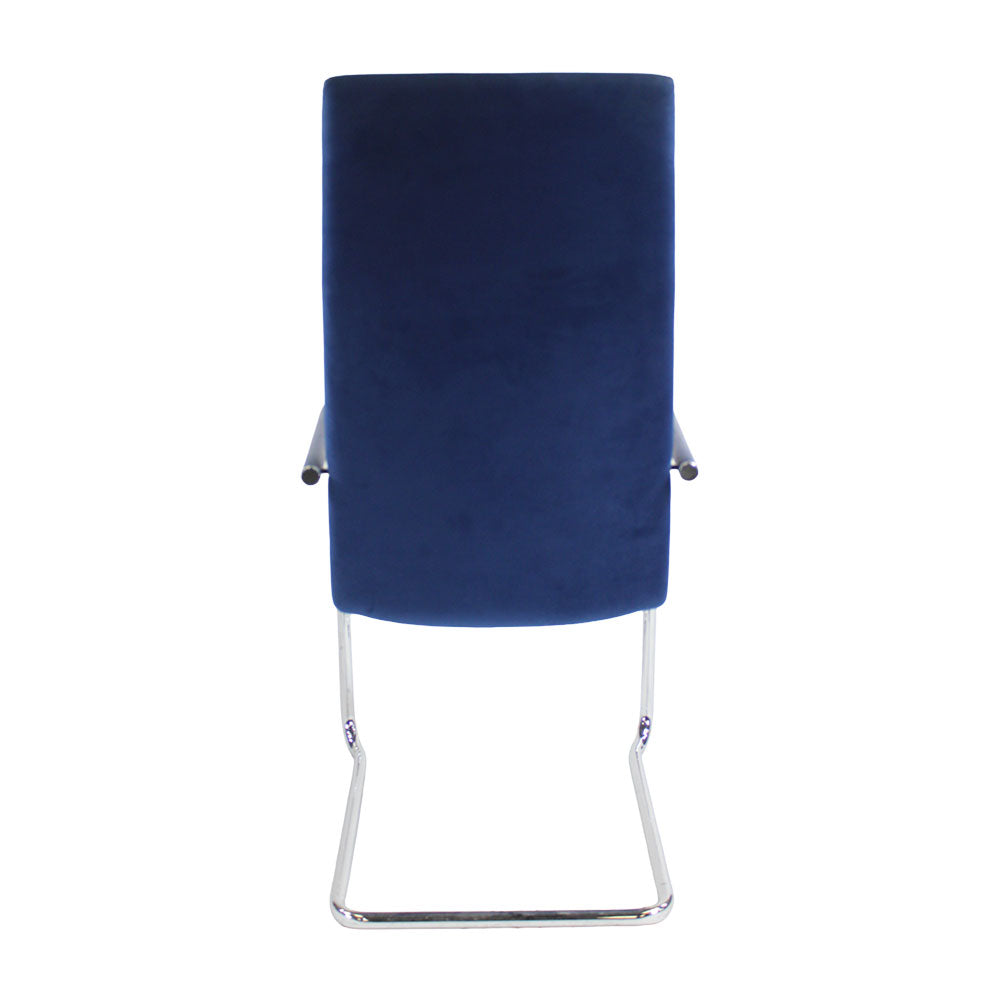 <tc>Brunner</tc>: Chaise de réunion à dossier haut Finasoft en tissu bleu - Reconditionnée