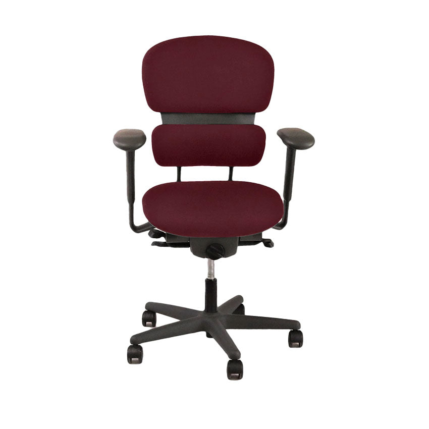 <tc>KI</tc>: <tc>Impulse</tc> Chaise de bureau en cuir bordeaux - Reconditionnée