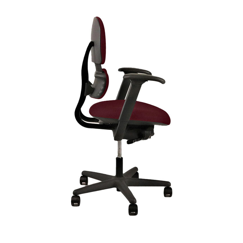 <tc>KI</tc>: <tc>Impulse</tc> Chaise de bureau en cuir bordeaux - Reconditionnée