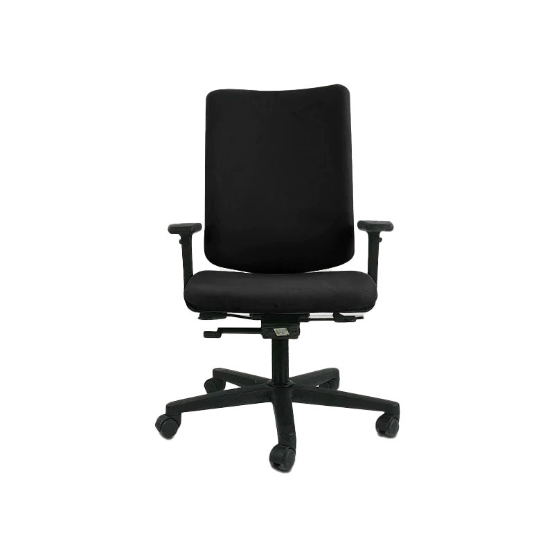 <tc>Konig + Neurath</tc>: : 215 Chaise de travail en cuir noir - Reconditionnée