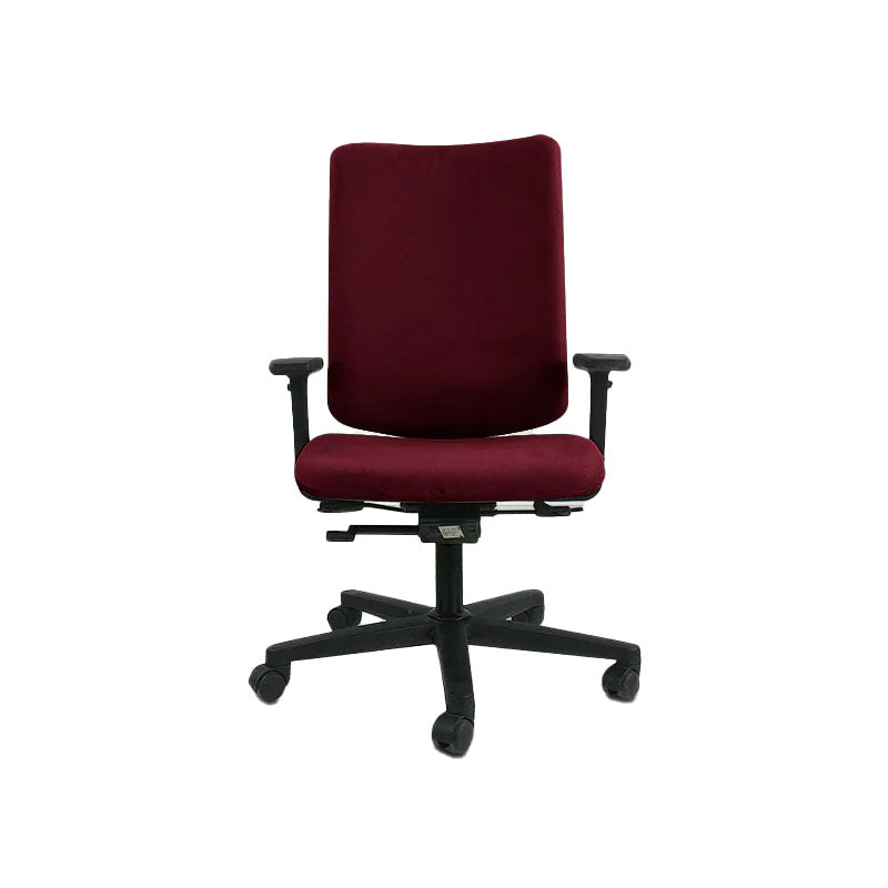<tc>Konig + Neurath</tc>: : 215 Chaise de travail en cuir bordeaux - Reconditionnée