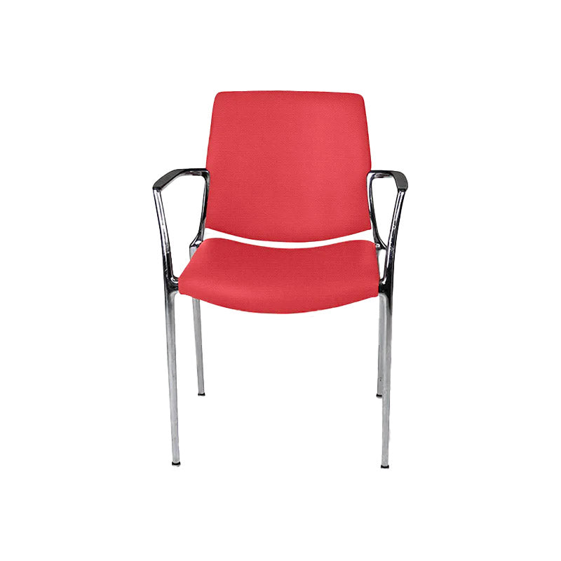 <tc>Kusch & Co</tc>: Chaise Capa 4200 en tissu rouge - Reconditionnée