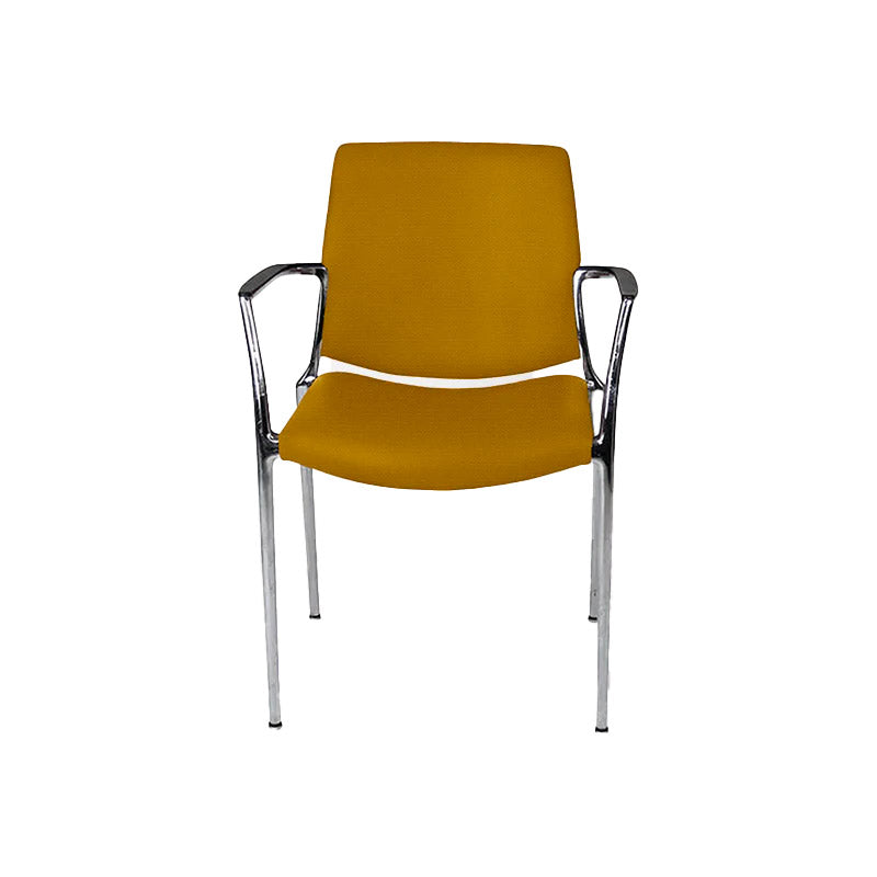 <tc>Kusch & Co</tc>: Chaise Capa 4200 en tissu jaune - Reconditionnée