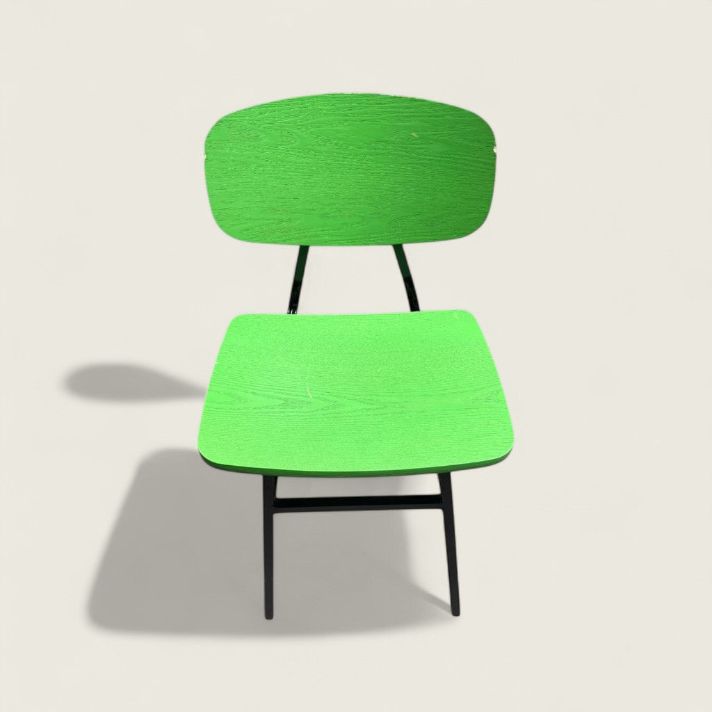 New Design Group: Green Natural Wood Florence Canteen Chair - Refurbished