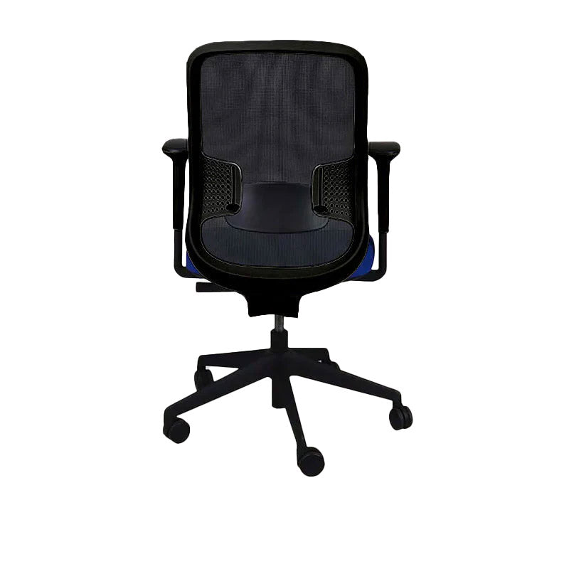 Orangebox: DO - Chaise de tâche en tissu bleu - rénové