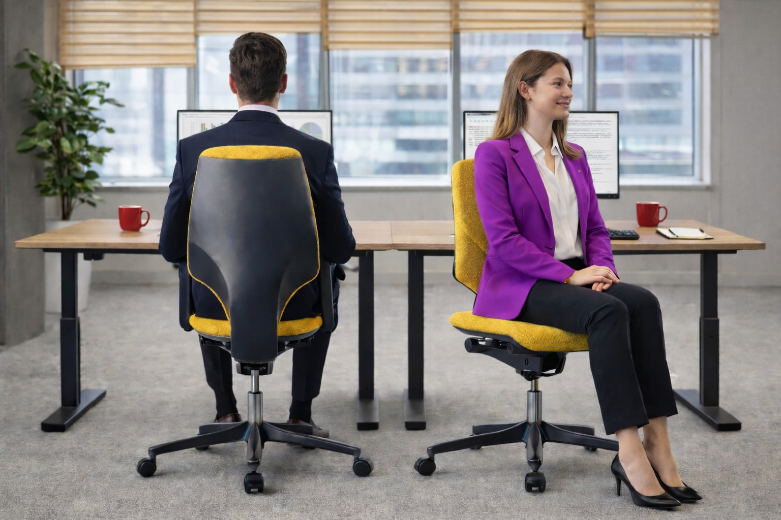 <tc>Giroflex</tc>G64 jaune sans armes - Remis à neuf