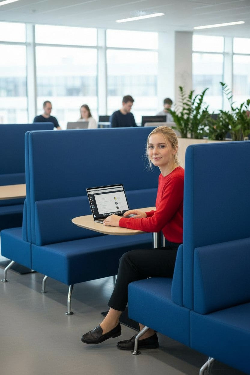Orangebox: Blue Perimeter Banquette & Dining Seating - Refurbished