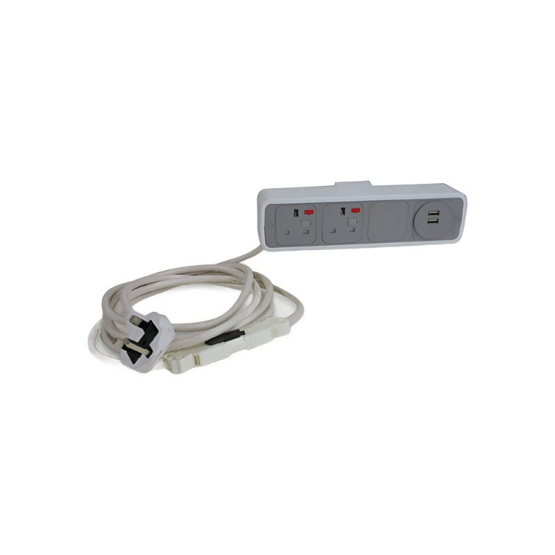 OE: Pulse Desk Power Module - 2x sockets fusionnés UK et 2 ports de charge USB TUF - rénovés