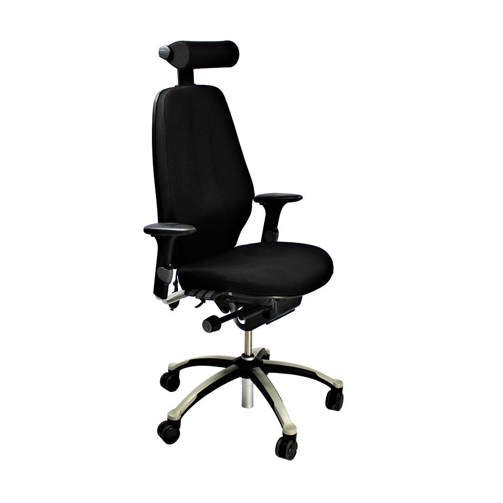 RH Logic: 400 chaise haute du back office avec appui-tête - Tissu noir - rénové