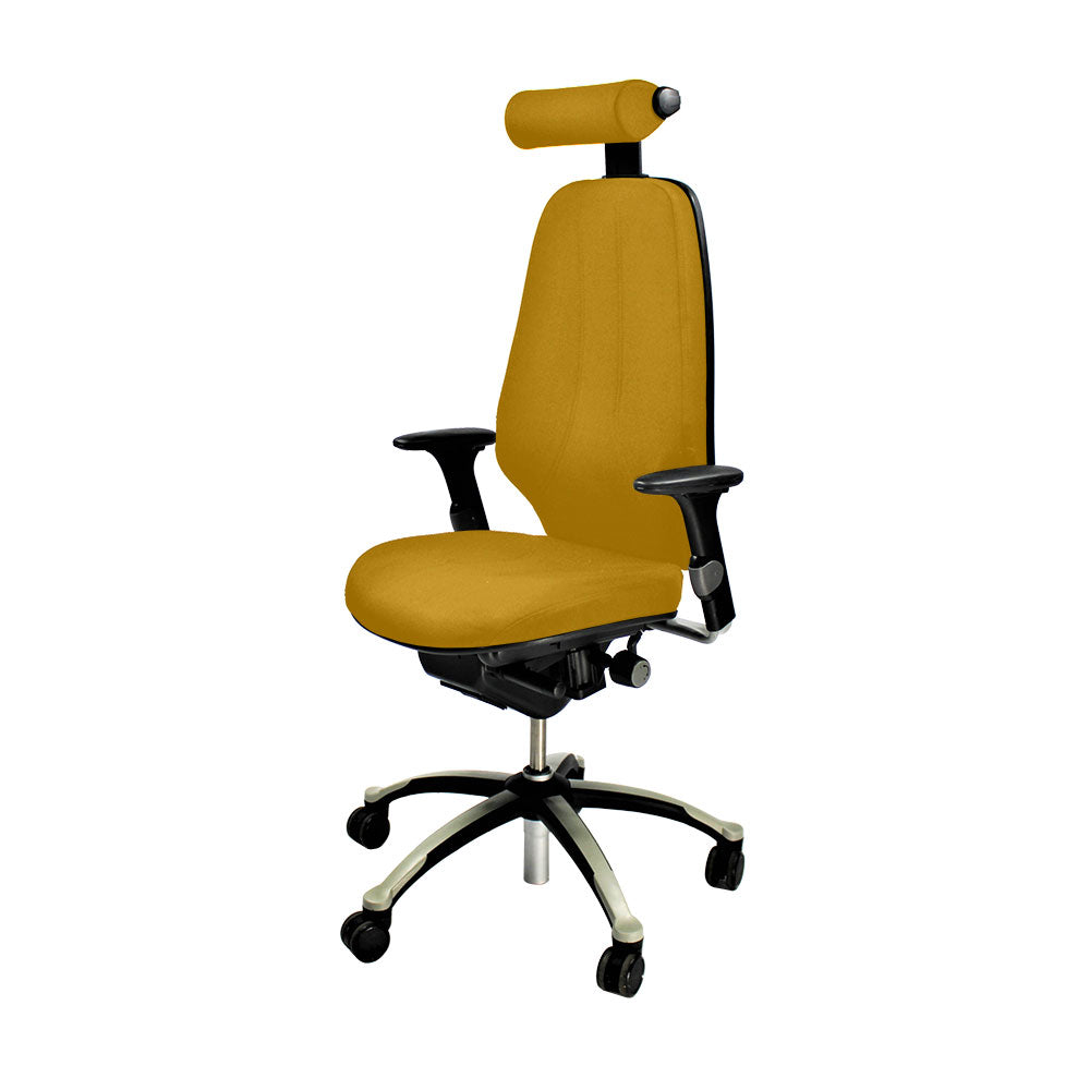 RH Logic: 400 chaise haute du dos avec appui-tête - Tissu jaune - rénové