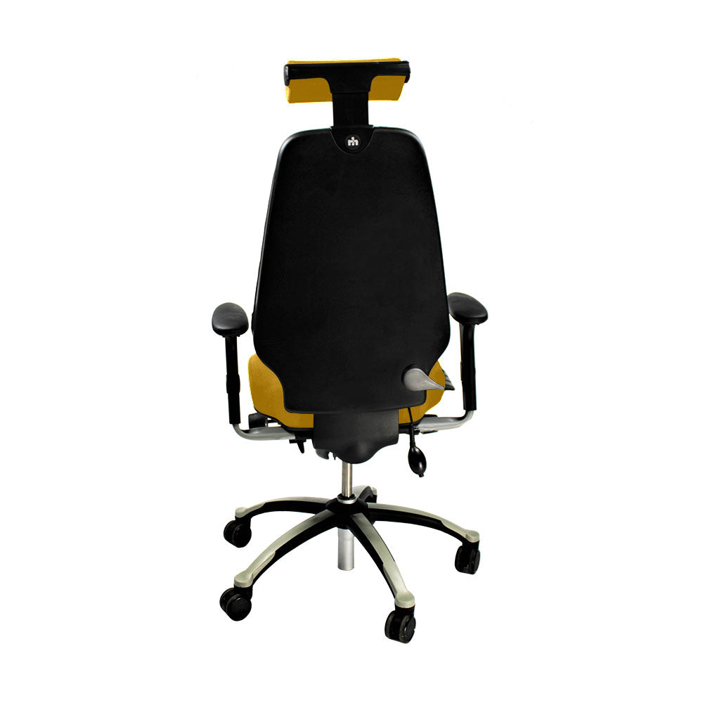 RH Logic: 400 chaise haute du dos avec appui-tête - Tissu jaune - rénové