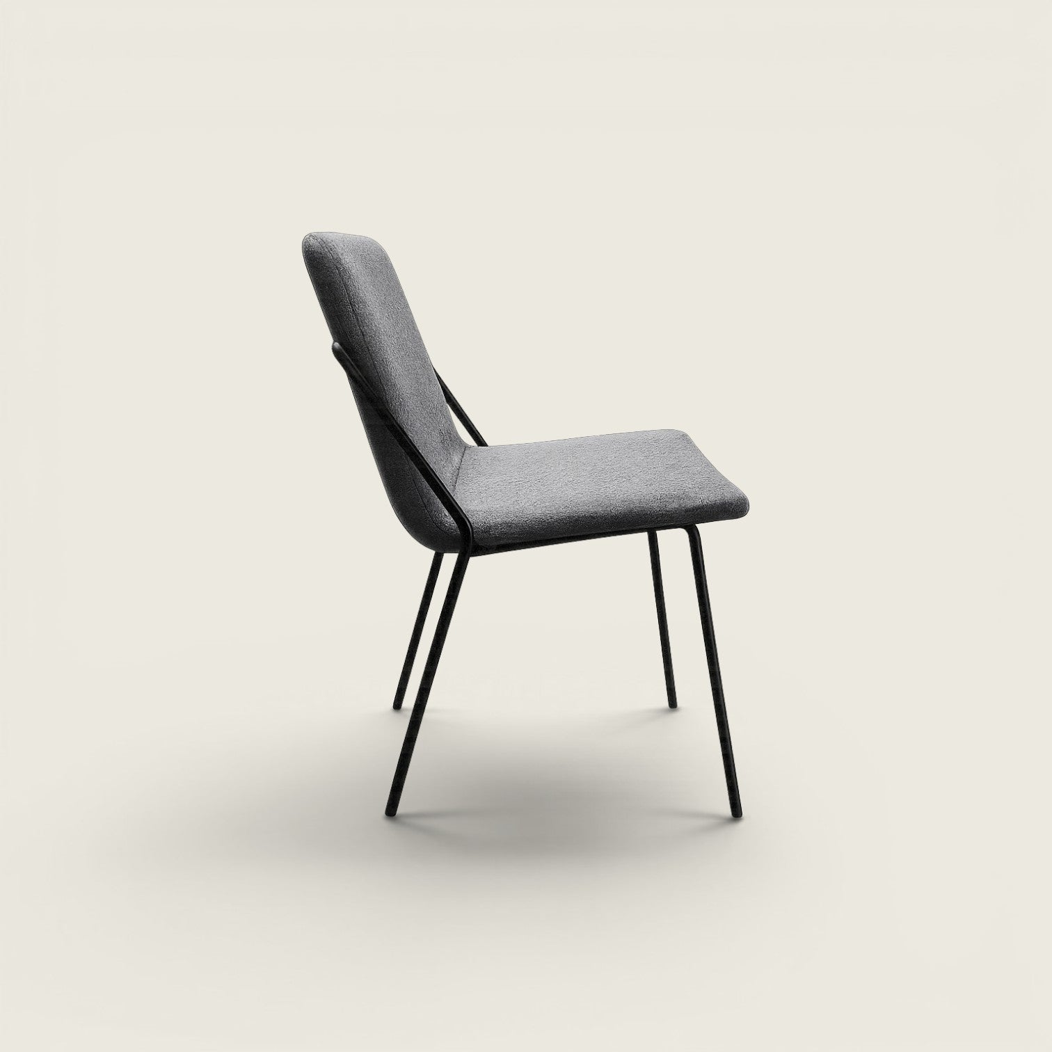 Saxen: Soft Visitors/Side Chair in Grey Fabric - Refurbished